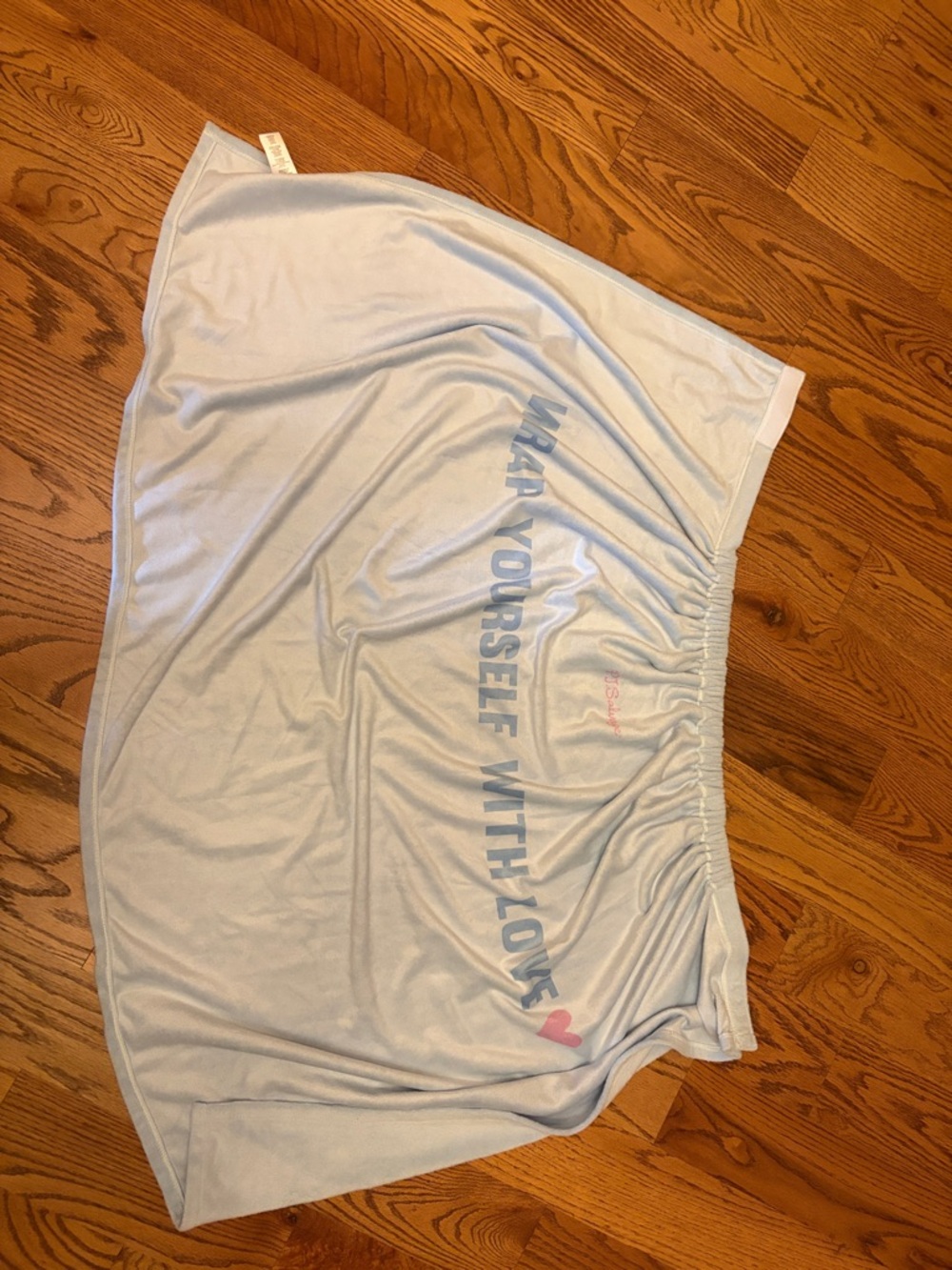 PJ Salvage Light Blue Cozy Lounge Skirt with Pink Logo